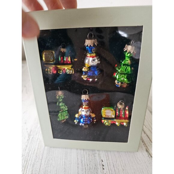 Living quarters mini nutcracker train tree ornament glass set Xmas tree ornament - Picture 1 of 6